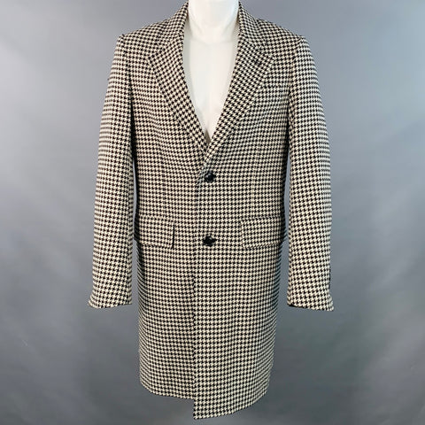 AMI by ALEXANDRE MATTIUSSI Size 36 Black White Wool Blend Houndstooth Coat