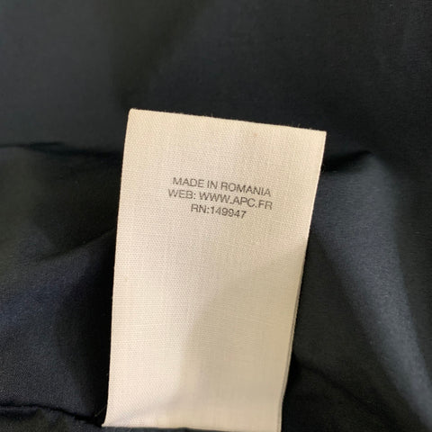 A.P.C. Size S Navy Quilted Polyester Zip Vest