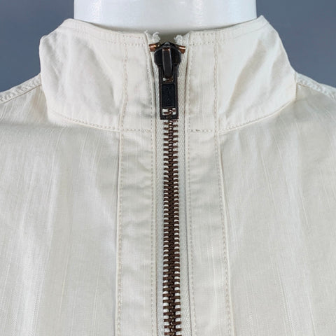 JOHN VARVATOS STAR USA Size L Cream Grey Cotton Hooded Jacket