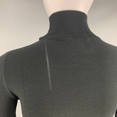 COURREGES Size S Black Nylon Mock Neck Dress Top