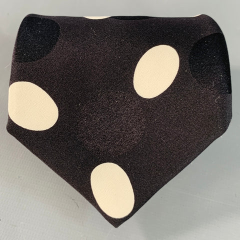 GIANFRANCO FERRE Size One Size Black White Dots Silk Tie