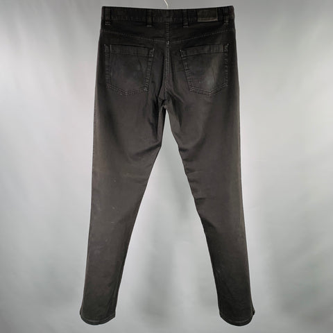 ERMENEGILDO ZEGNA Jeans coupe droite en coton mélangé noir Taille 32