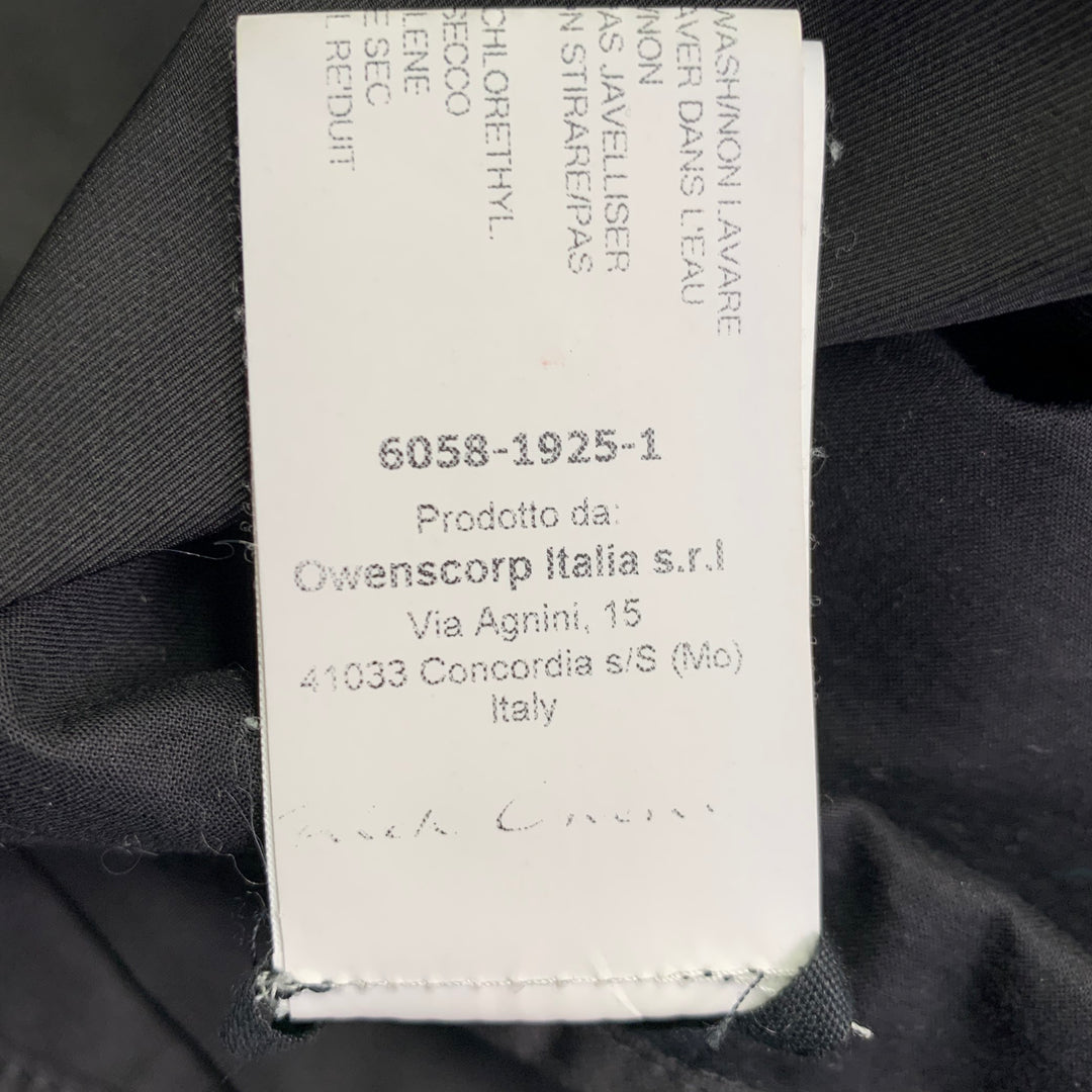 RICK OWENS Size 8 Black Polyester Blend Asymmetrical Zip Up Jacket