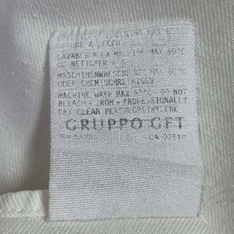 CLAUDE MONTANA Vintage Size S White Pleated Cotton Spread Collar Oversized Long Sleeve Shirt