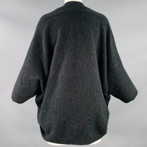 UNTOUCHED WORLD Size M Grey Charcoal Merino Wool Blend Knit Open Front Cardigan