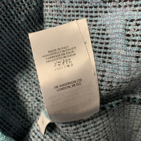 JW ANDERSON Size M Blue Multi Color Knitted Wool Blend Crew Neck Sweater