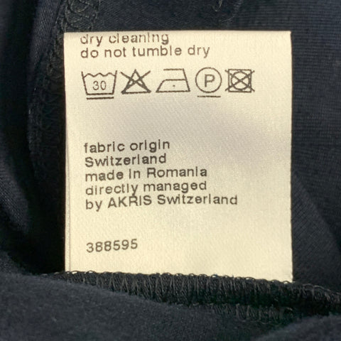 AKRIS PUNTO Size 14 Navy Modal Blend Collarless 1/4 Zip Pullover