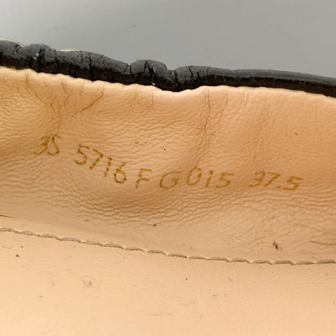 PRADA Pointure 7,5 Ballerines cloutées en cuir noir et argenté
