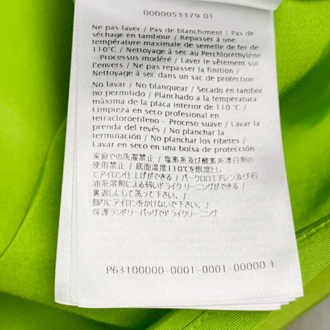MAISON VALENTINO 2022 Size S Neon Green White Silk One Pocket Oversized Camp Shirt