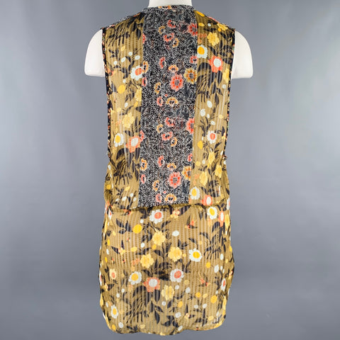 ISABEL MARANT Size 2 Multi Color Silk Floral Sleeveless Casual Top