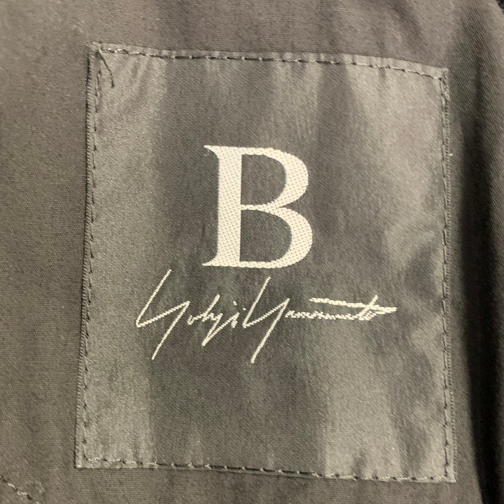YOHJI YAMAMOTO Size S Black Fishnet Mesh Cotton Coat