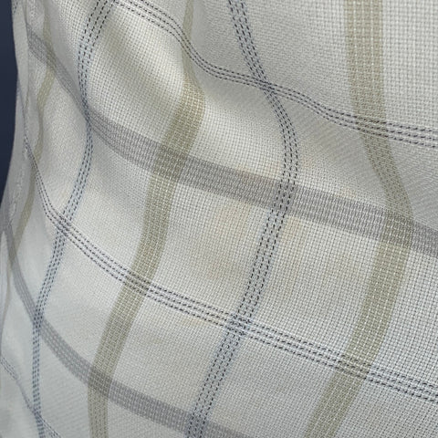 ERMENEGILDO ZEGNA Size L Green Sage Plaid Cotton One Pocket Long Sleeve Shirt
