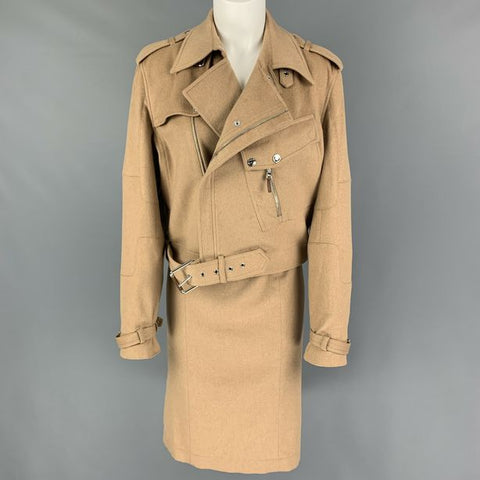 RALPH LAUREN Black Label Taille 12 Camel Baby Camel Hair Biker Jupe Costume
