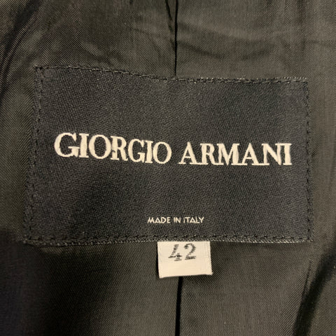 GIORGIO ARMANI Size 6 Black Wool Blend Jacket Blazer
