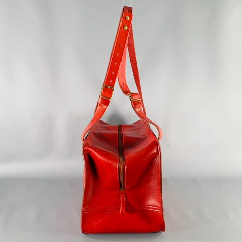 Sac week-end en cuir tanné végétal KIKA NY Small Exit, rouge