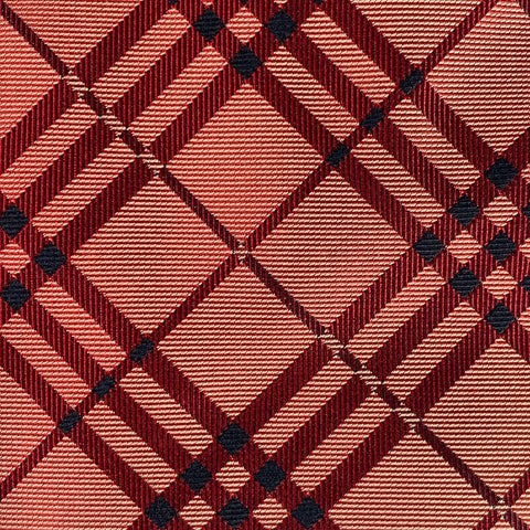 BURBERRY LONDON Red Black Iridescent Plaid Silk Tie