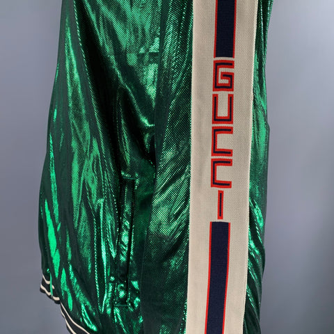 GUCCI Size XXL Green Side Stripe Acetate Blend Cruise Tracksuit