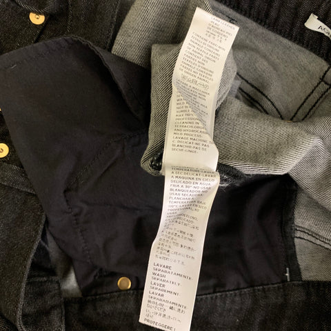 AGNONA Size 34 Black Grey Cotton Cashmere Straight Jeans