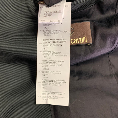 ROBERTO CAVALLI Size 36 Purple Black Metallic Tuxedo Sport Coat