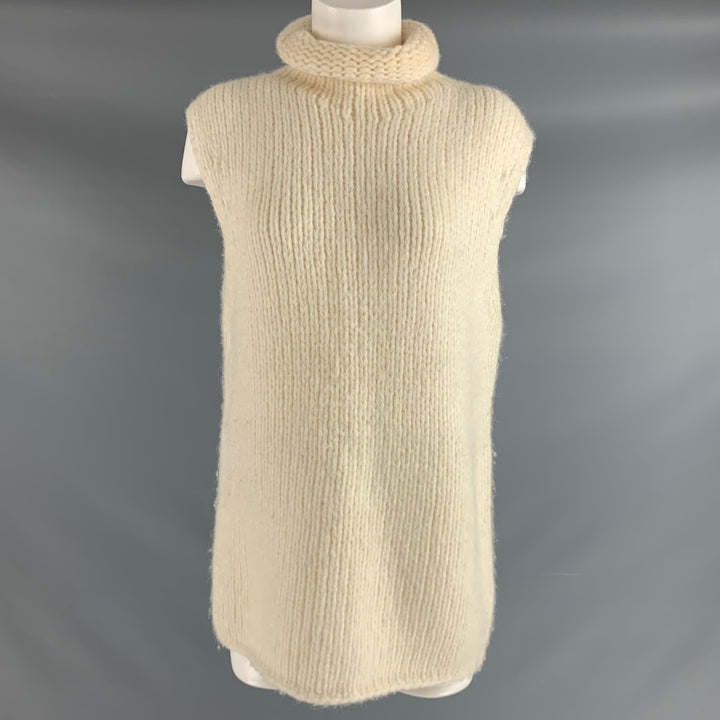 THEORY Size M Cream Alpaca Blend Sleeveless Sweater