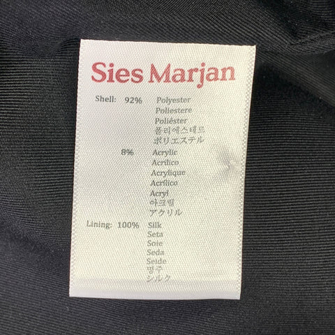 SIES MARJAN Size 6 Metallic Silver Polyester Blend Notch Lapel Belted Jacket
