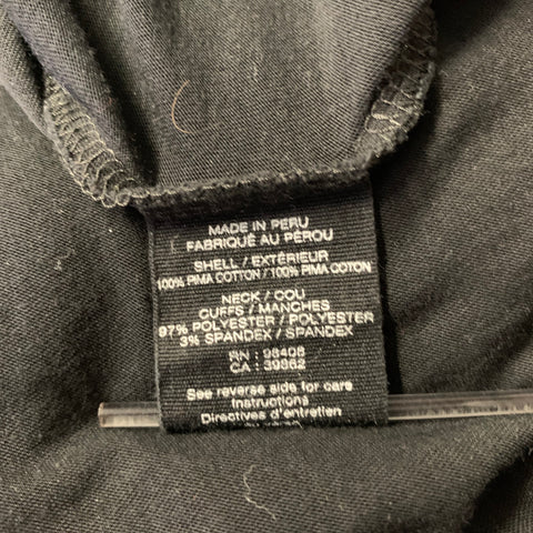 THEORY Size M Black Navy Cotton Mock-Layer T-shirt
