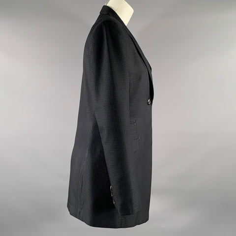 MASATOMO Size M Black Silk Diamond Notch Lapel Jacket