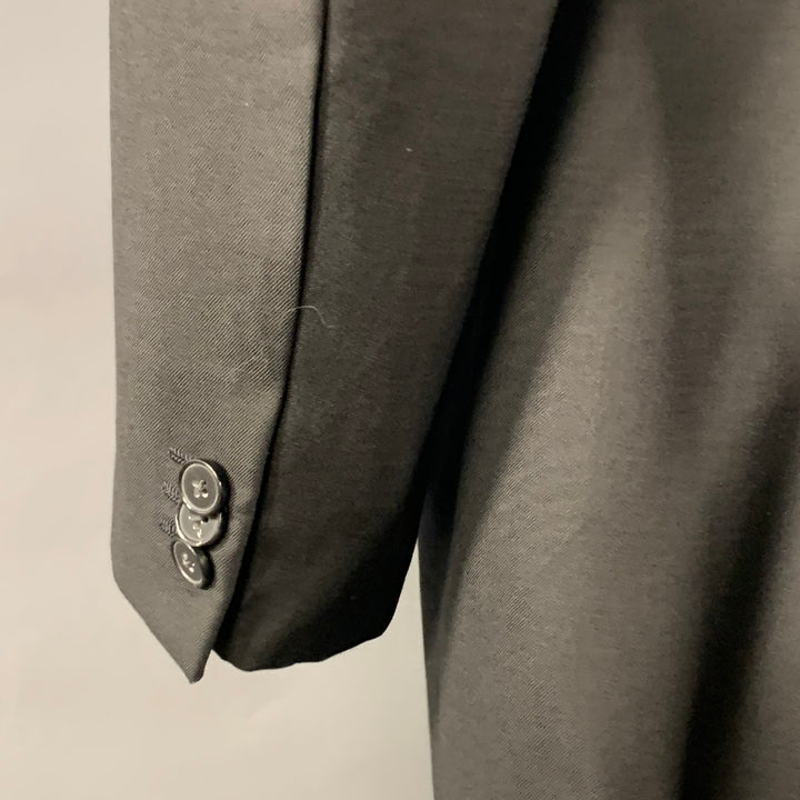 ERMENEGILDO ZEGNA Size 48 Regular Black Wool Twill Notch Lapel Sport Coat