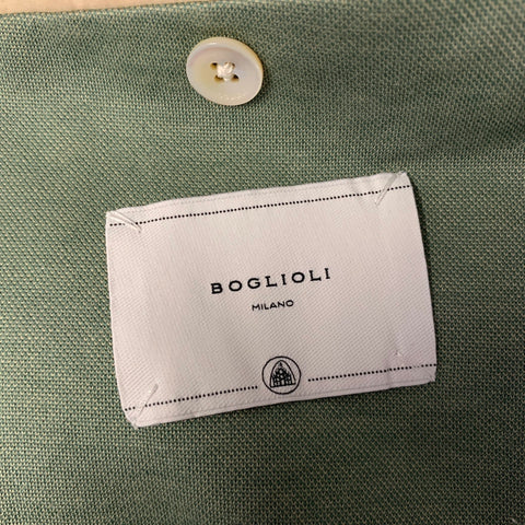 BOGLIOLI Size 36 Green Woven Cotton Notch Lapel Sport Coat