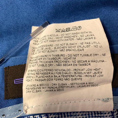 ETRO Size 38 Blue Twill Cotton Flat Front Casual Pants