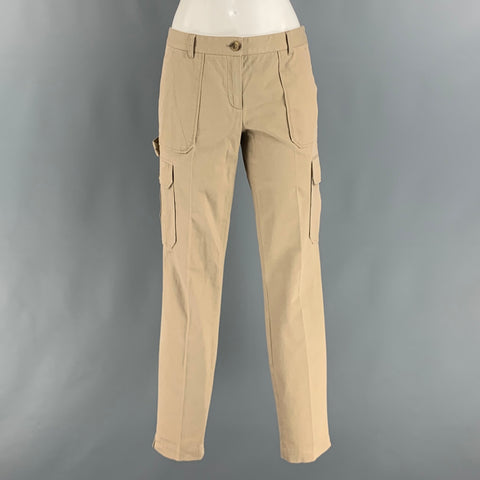 DOLCE & GABBANA Size 4 Khaki Cotton Elastane Cargo Casual Pants