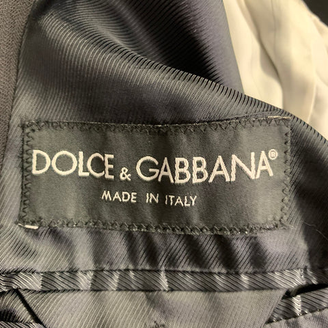 DOLCE & GABBANA Size 38 Black Wool Peak Lapel Sport Coat