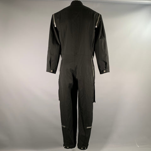 JIL SANDER Size 38 Black Wool Zip Up Jumpsuits & Overalls