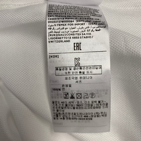 ERMENEGILDO ZEGNA Size S White Cotton Cutaway Collar Long Sleeve Shirt