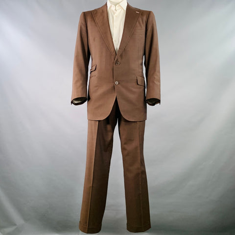 ASTOR & BLACK Size 46 Brown Single Breasted Notch Lapel Suit
