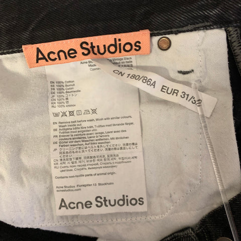 ACNE STUDIOS Size 31 Black Cotton Relaxed Jeans