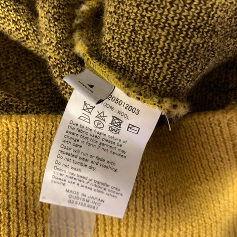 VISVIM FW2017 Size L Yellow Brown Knitted Wool Crew Neck Sweater