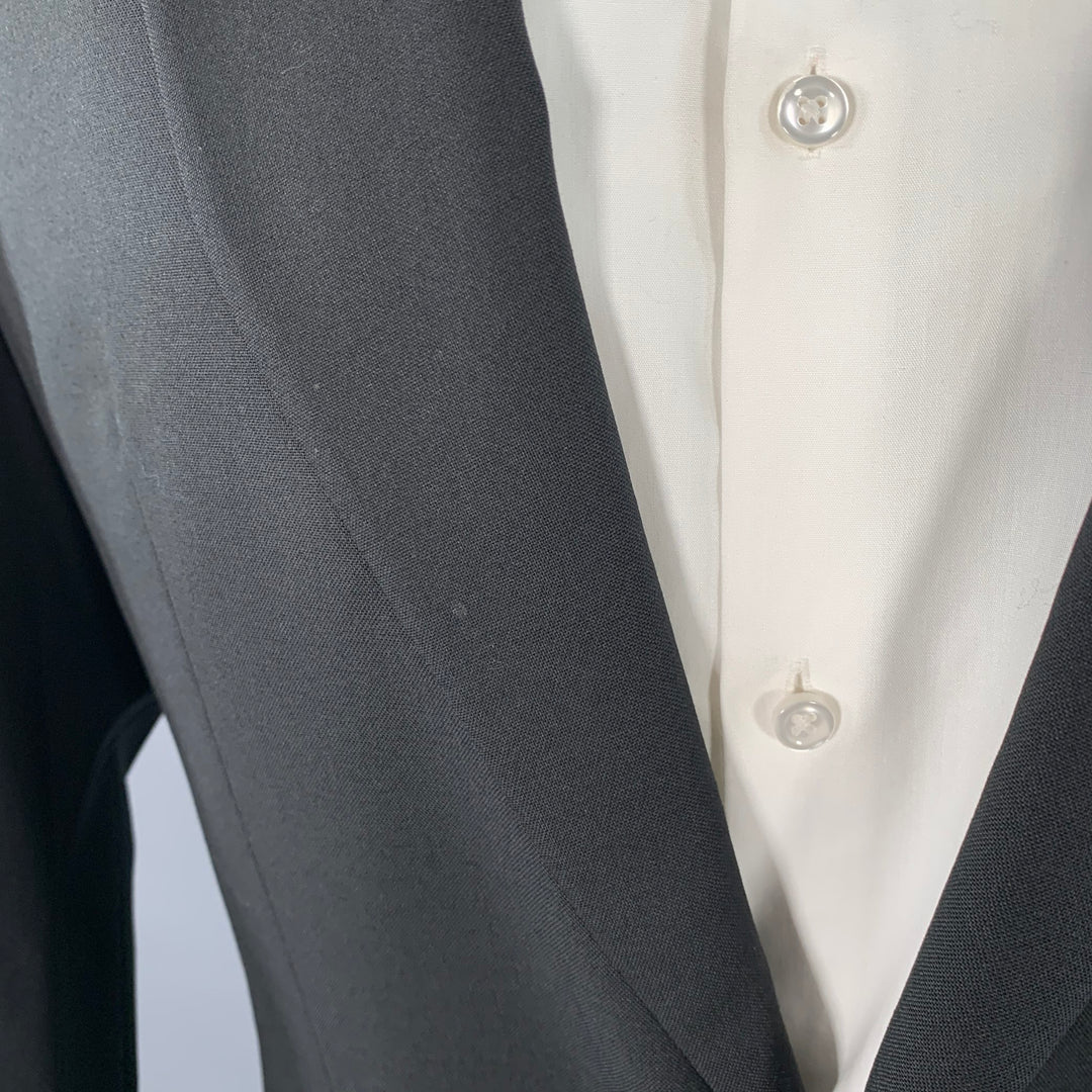 JOHN GALLIANO Size 40 Black Rhinestone Skull Virgin Wool Sport Coat