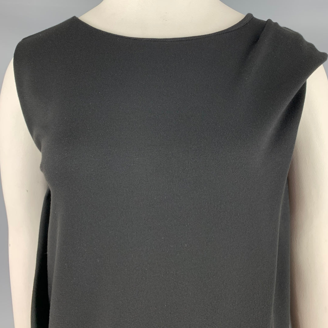 CACHAREL Size 14 Black Nylon Blend Sleeveless Drop Waist Dress