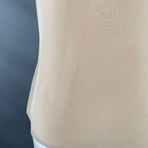 FABIANA FILIPPI Size S Beige Cream Cotton Blend Color Block Layered Sleeveless Casual Top