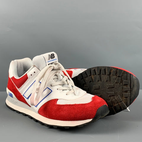NEW BALANCE 574 Size 9.5 Red White U574EW2 Sneakers