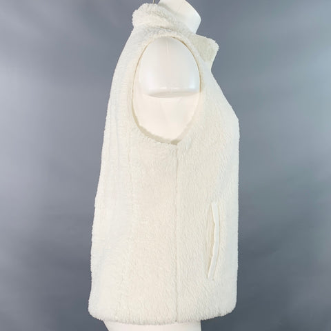 PATAGONIA Size M White Polyester Fleece Zip Up Vest