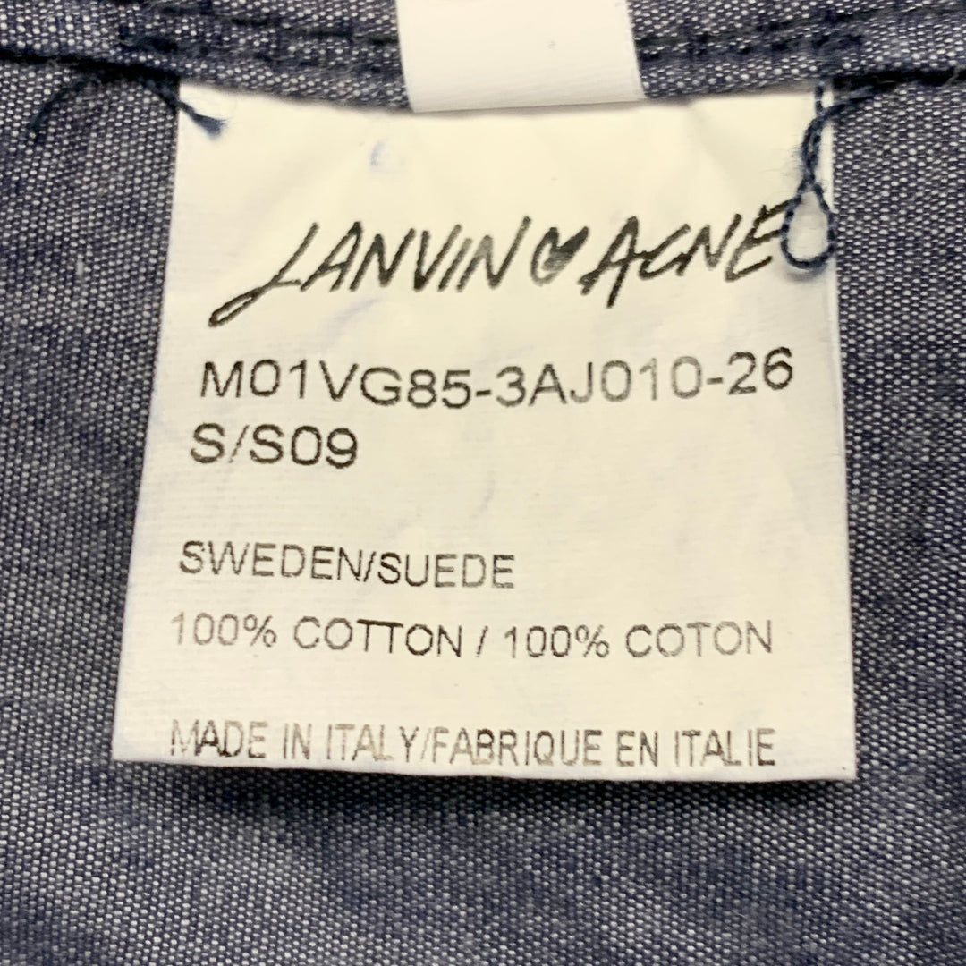 LANVIN x ACNE Size S Blue Cotton Notch Lapel Jacket