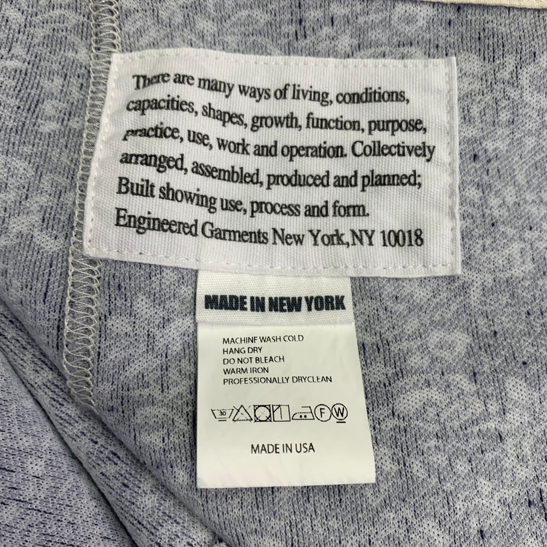 ENGINEERED GARMENTS Size XL Blue White Floral Textured Jacket