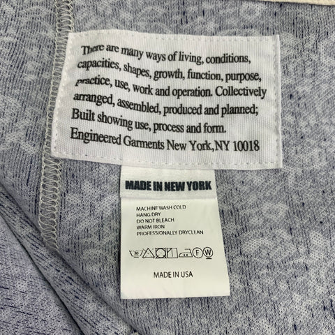 ENGINEERED GARMENTS Size XL Blue White Floral Textured Jacket