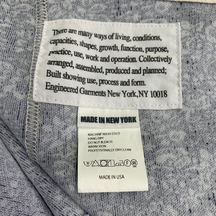 ENGINEERED GARMENTS Size XL Blue White Floral Textured Jacket