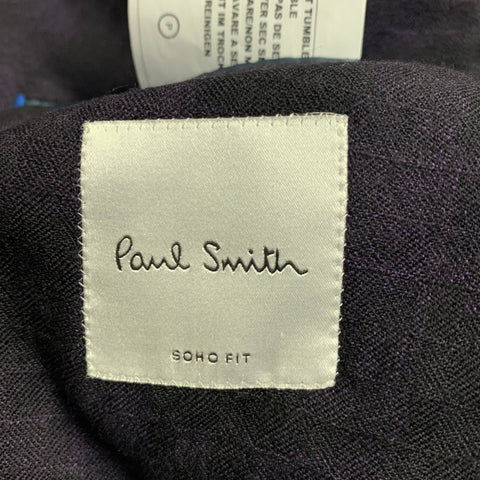 PAUL SMITH Size 44 Soho Purple Black Plaid Wool Notch Lapel Sport Coat