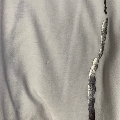 HAIDER ACKERMANN Size M White Silver Cotton Jersey Kintsugi Crew Neck T-shirt