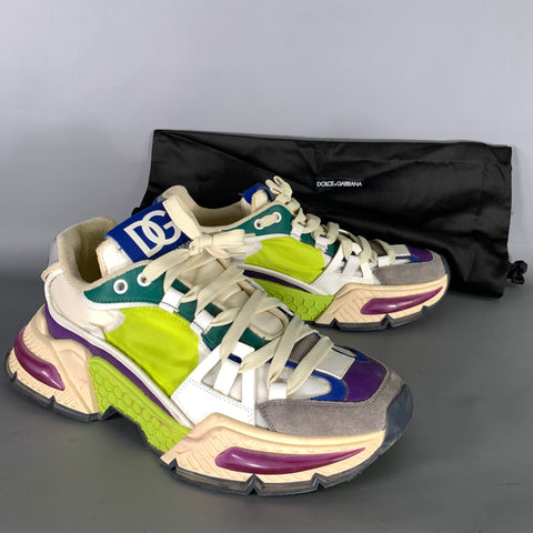 DOLCE & GABBANA Size 10 Multi-Color Nylon Lace Up Sneakers