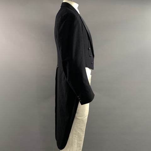 RICHMAN BROTHERS Chest Size 44 Black Wool Blend Tails Sport Coat
